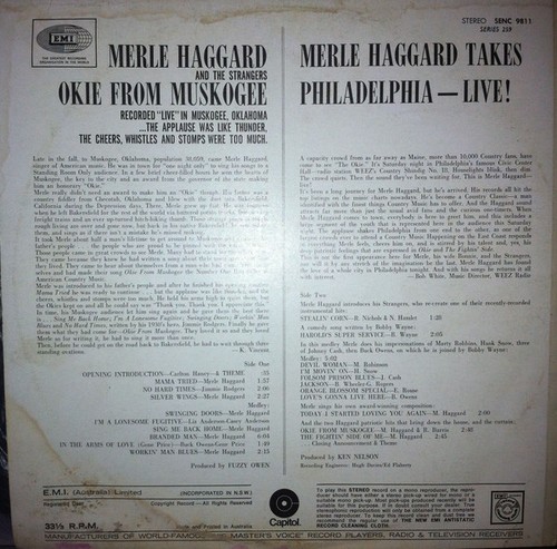 Merle Haggard - Live (In Muskogee & Philadelphia) (LP, Vinyl, Comp) Country Folk - Picture 2 of 5