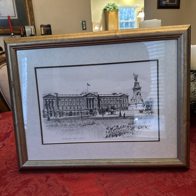 Vintage Beautiful Framed Lithograph - Buckingham Palace London, by Ron Marsden