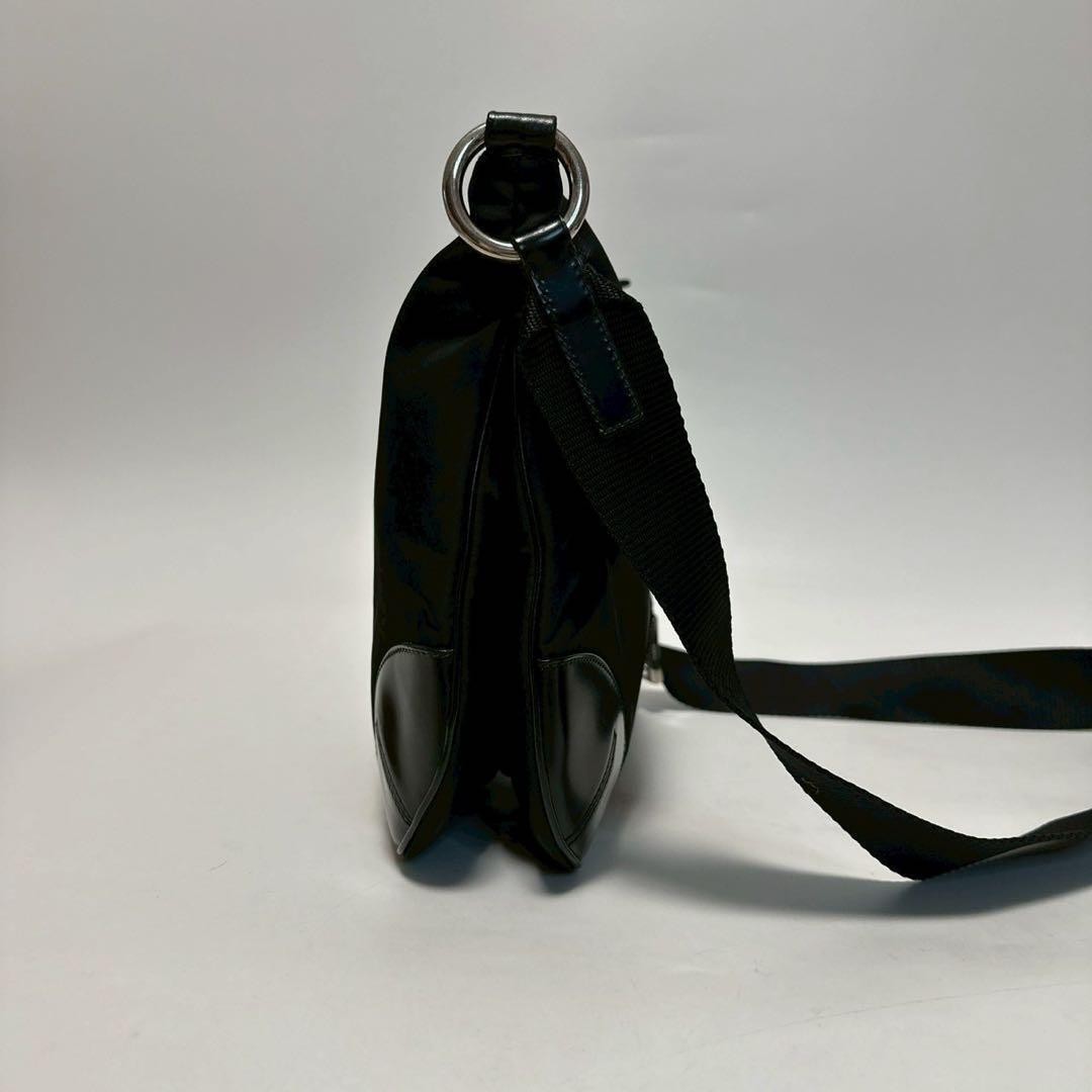 Prada O08 Black Nylon Leather Shoulder Bag Vintage Authentic thumbnail 4