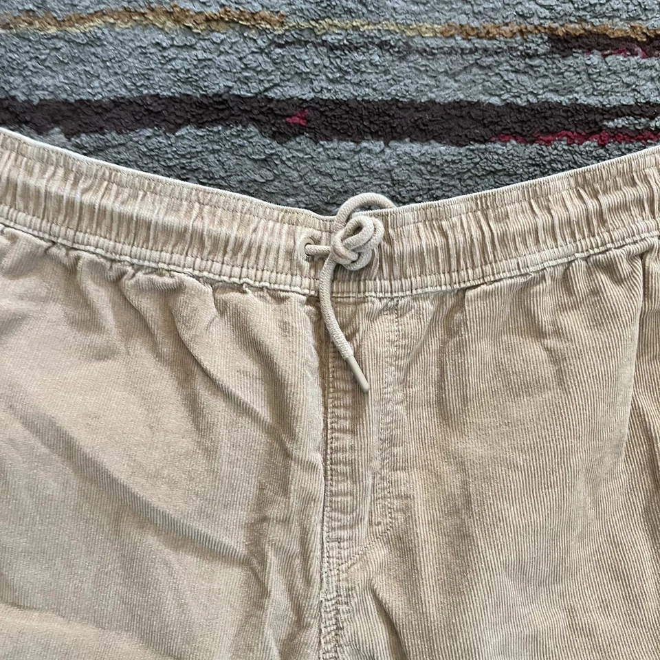 Hurley Shorts Mens 2XL Tan Corduroy Drawstring Casual Elastic Waist Pockets - Image 3 of 4
