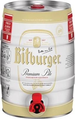 BITBURGER Premium Pils | Partyfass mit Zapfhahn/Neutrales Motiv**