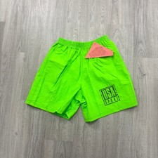 NUOVO Vintage USA Sport Surf Shorts Uomo Grande Verde Anni 80 Jet Ski Surf Skate 