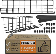 Under Desk Cable Management Tray, Cord Organizer for Wire, Cord Management Under