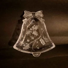 Mikasa Season's Holly 7 inch Bell Candy Dish Christmas 