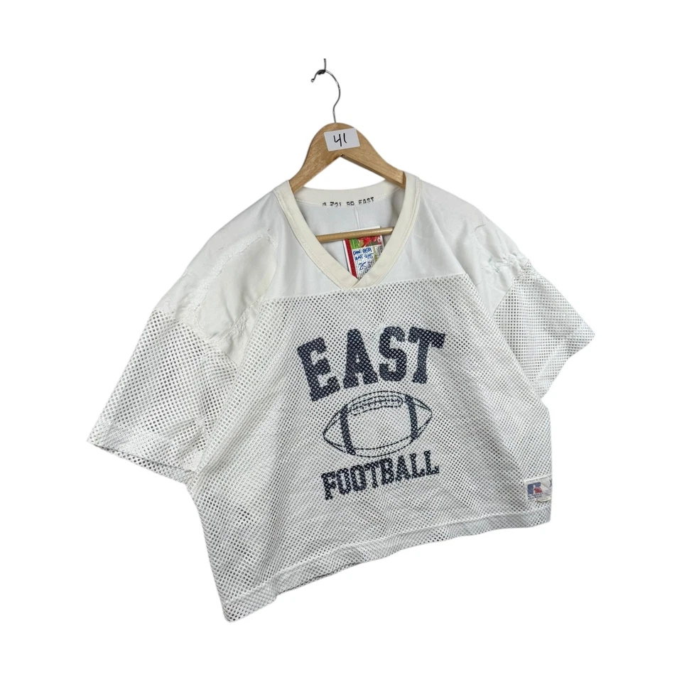 Camiseta de fútbol vintage Russell Athletic East blanca para hombre XL Foto 4 de 4