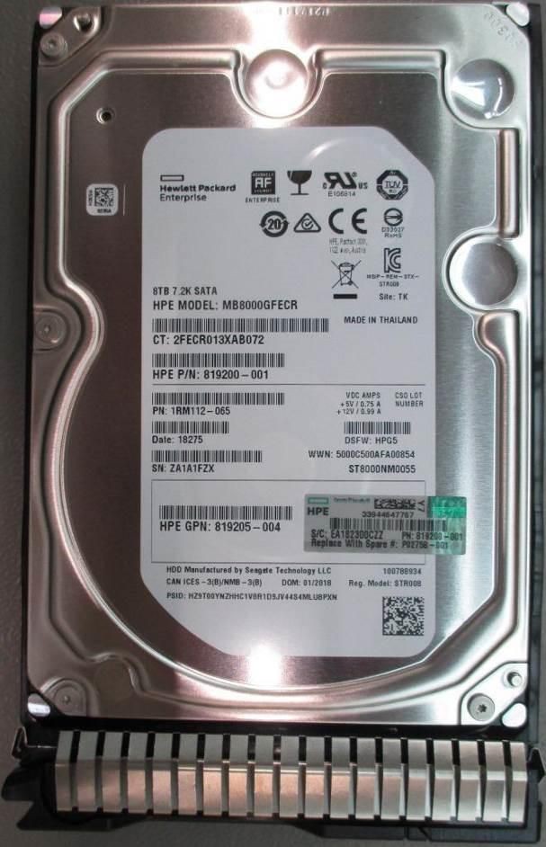 Hewlett Packard Enterprise P02758-001 DRV HDD 8TB 7.2K LFF