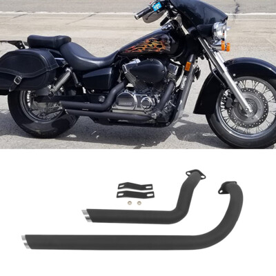 For Honda Shadow 750 VT750 VT400 Exhaust Pipes Muffle With Removable Silencer