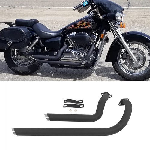 For Honda Shadow 750 VT750 VT400 Exhaust Pipes Muffle With Removable Silencer
