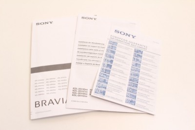 Sony Bravia LCD Digital Colour TV Wandhalterung Bedienungsanleitung Anleitung 