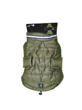 Silver Paw Green Puffer Dog Jacket Small New