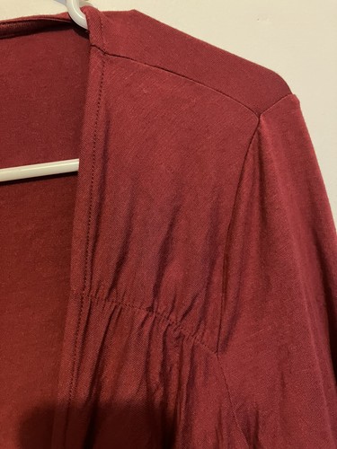 Maternity Top XXL Burgundy Twist Knot v-neck long sleeves - Picture 5 of 7