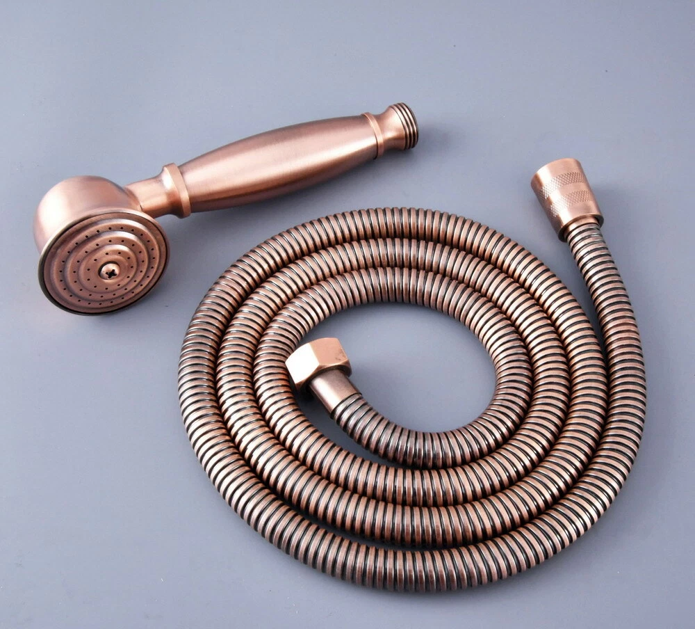 Antique Red Copper Bath Telephone Style Hand Held Shower Head Shower Hose yhh127