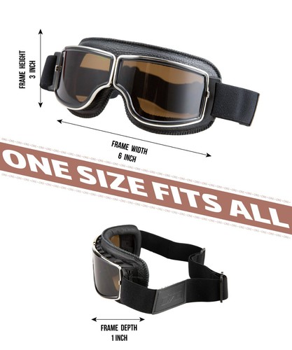 CRG Vintage Aviator Pilot Style Motorcycle Cruiser Scooter Goggles T13 Series - Picture 25 of 55