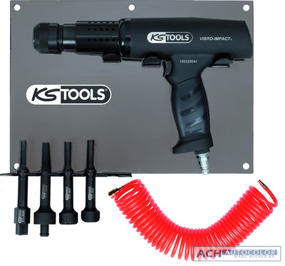 KS TOOLS Meißelhammer Druckluft Vibro-Power 6tlg. Satz inkl. Halter 515.3880