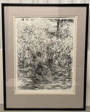 Vintage Sigrid Quemby Abstract Etching “bank Side” Signed 14/50 Framed Glazed