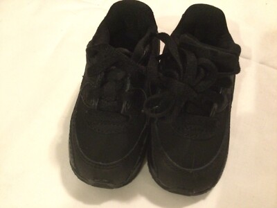 NIKE Air Max 90 (TD) CLASSIC Triple black leather toddler baby size 4c