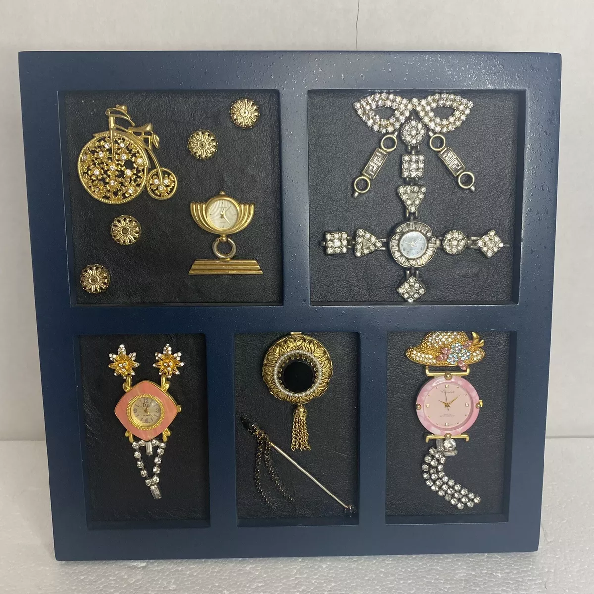 Beautiful Framed Vintage Brooches And Pin Jewelry Collage Art eBay