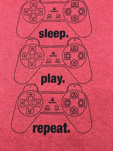 PlayStation Shirt Kids 14 Red Short Sleeve Sony Logo Controller Gamer Boys - Picture 4 of 10