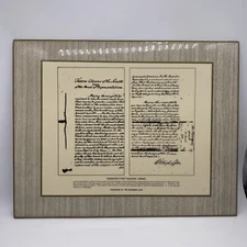 Vintage Washingtons First Inaugural Address Print Mounted Ready To Hang