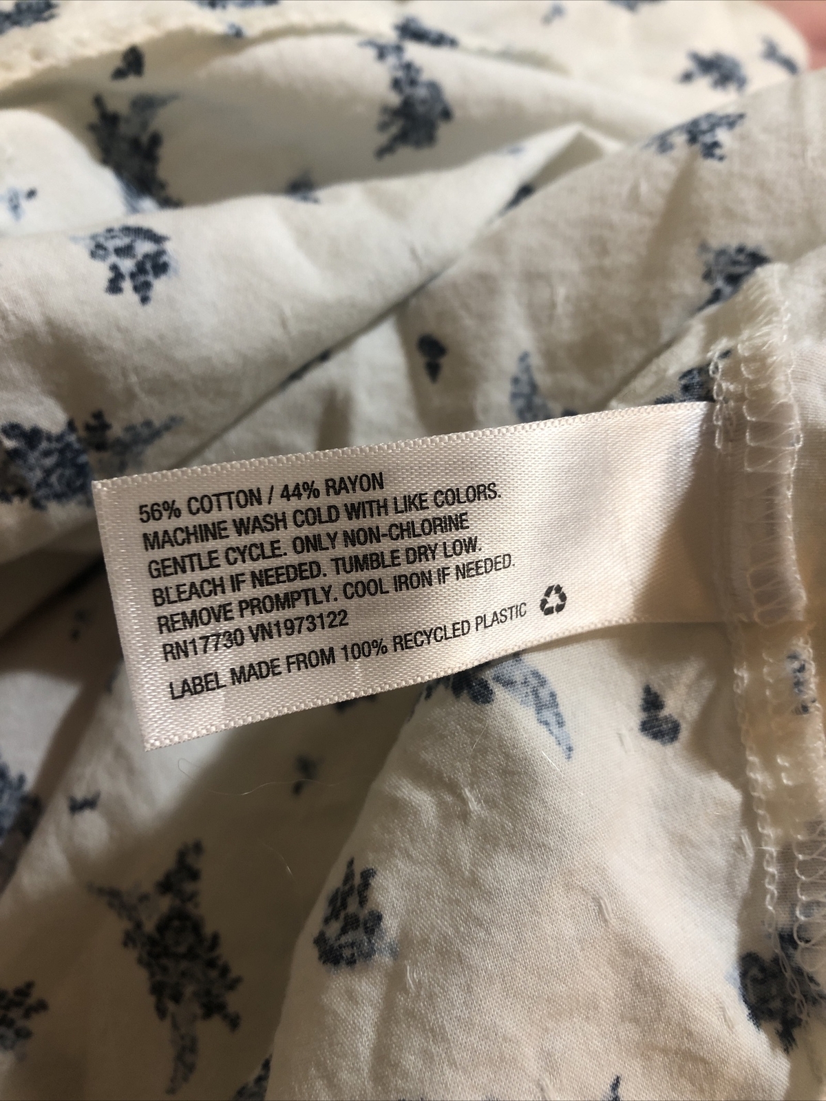 Universal Thread size XL peasant blouse blue flor… - image 6