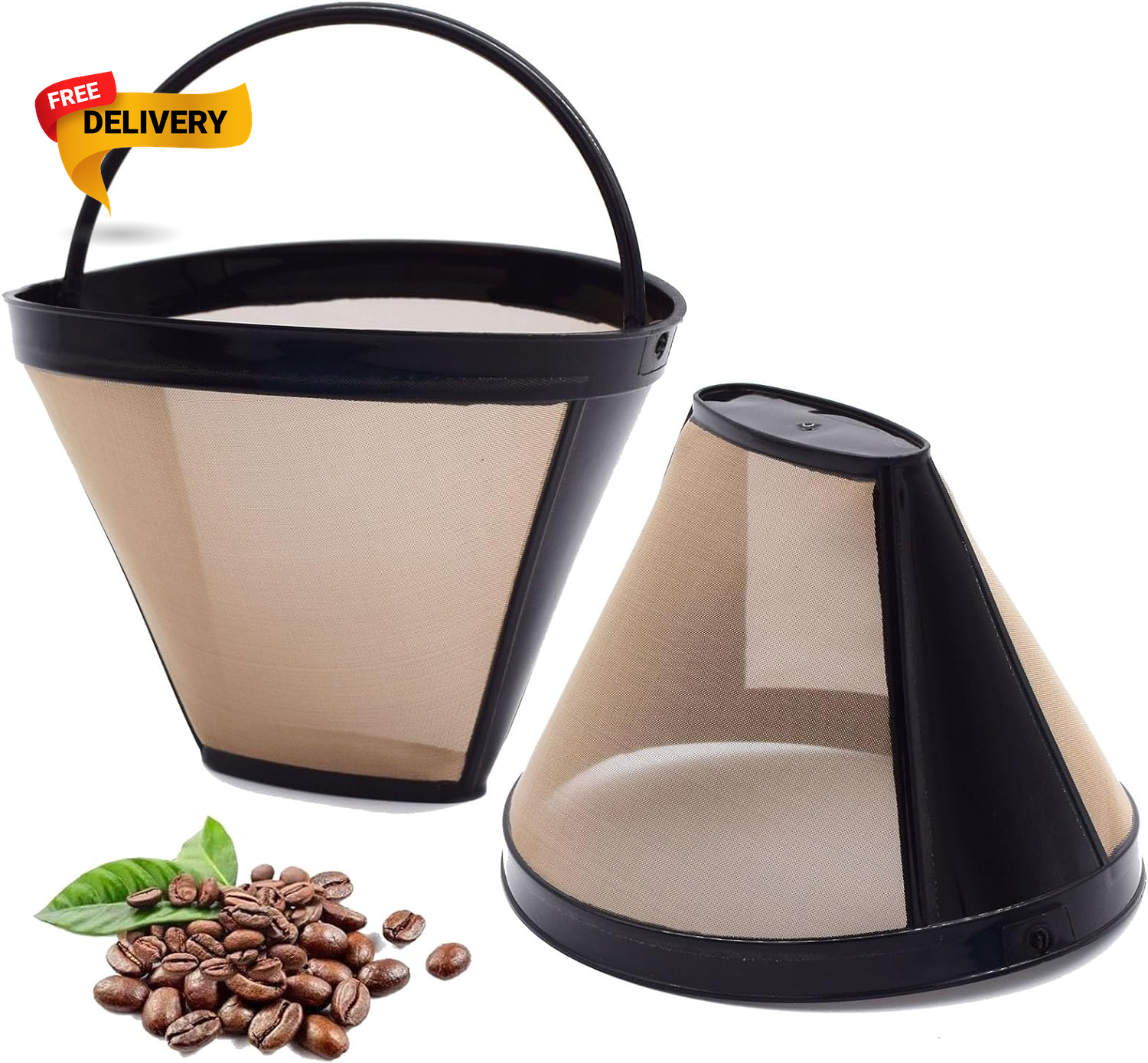 Reusable 4-Pack Cone Coffee Filter Basket for Cuisinart Machines