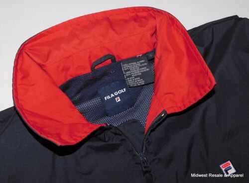 FILA Golf Mens Large Blue Rain Suit with Hideaway Hood Jacket and Pants - Picture 12 of 14