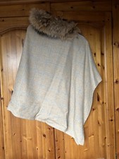 Holland Cooper Beige And Blue Check Wrap/cape