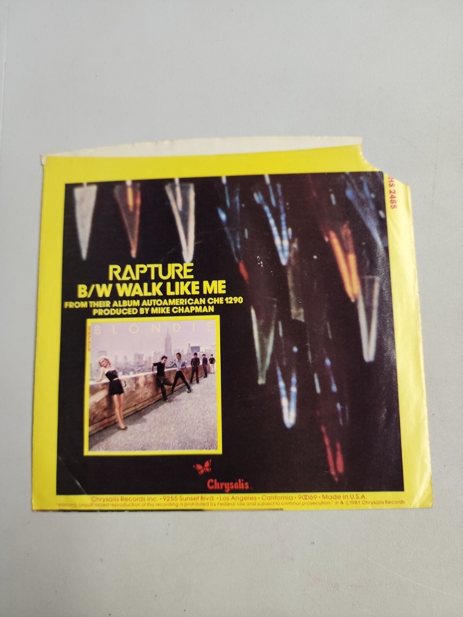 Blondie - Rapture - RECORD SLEEVE ONLY (45RPM 7”) (AA8) | eBay