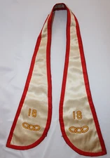 EARLY 1900s ANTIQUE ODD FELLOWS SATIN CEREMONIAL COLLAR SASH BALDWIN REGALIA CO.