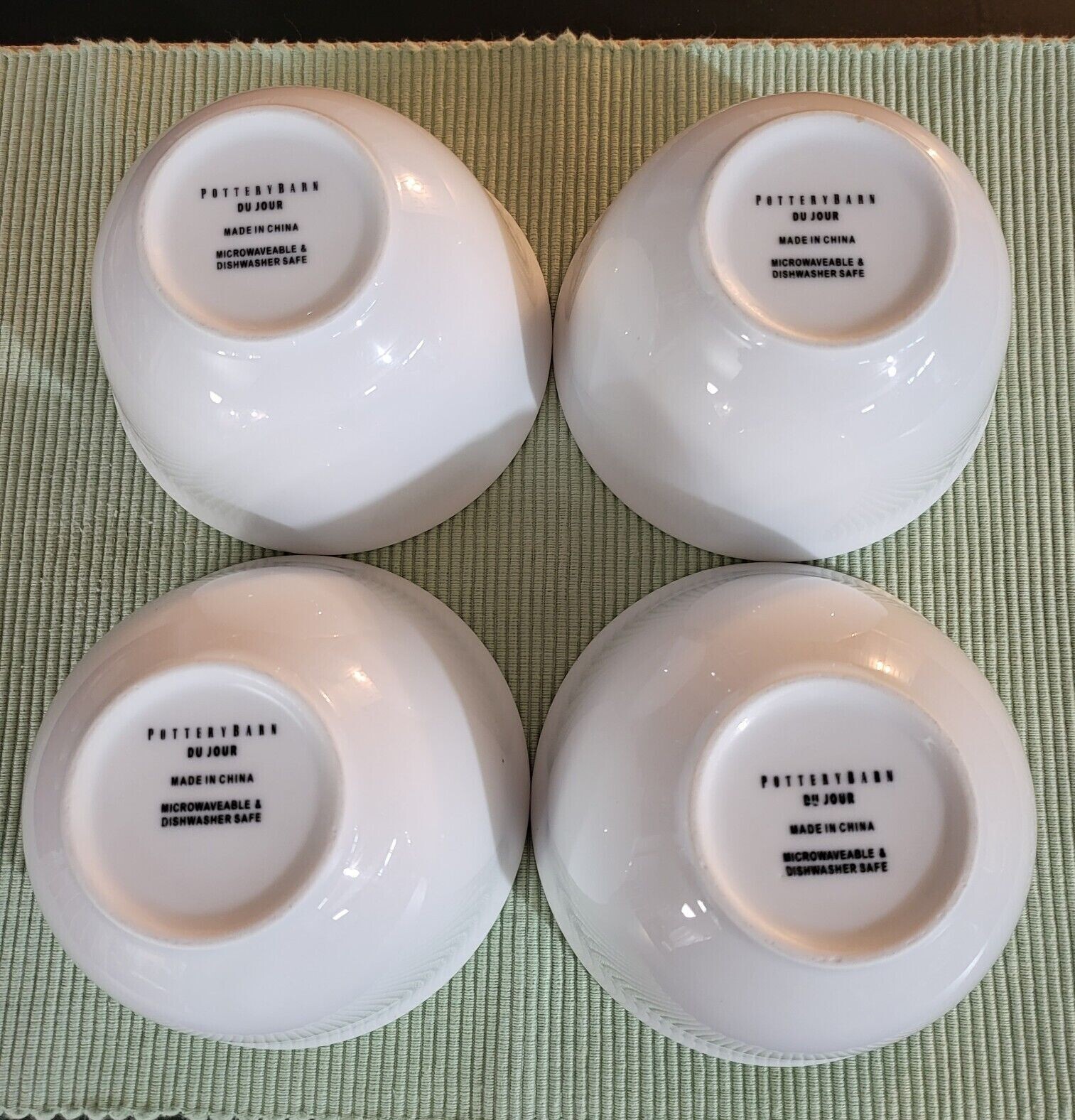 POTTERY BARN SUPPERTIME DU JOUR 4 SOUP/CEREAL/RICE BOWLS 5.5" DIAMETER