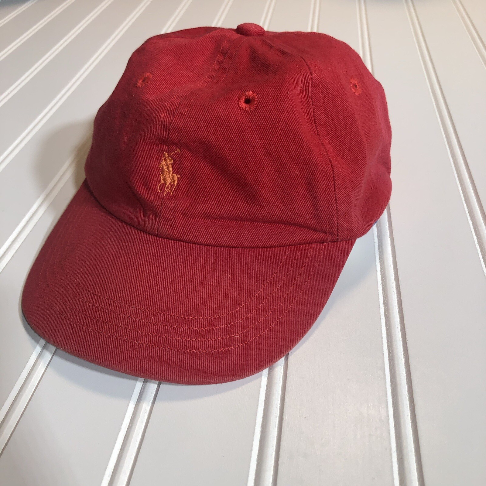 PONY Cappello berretto baseball Polo Ralph Lauren rosso arancione BAMBINO taglia unica cotone strapback