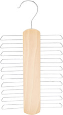 20 Bar Wooden Tie Hanger Belt Rack - Natural, 2-Pack