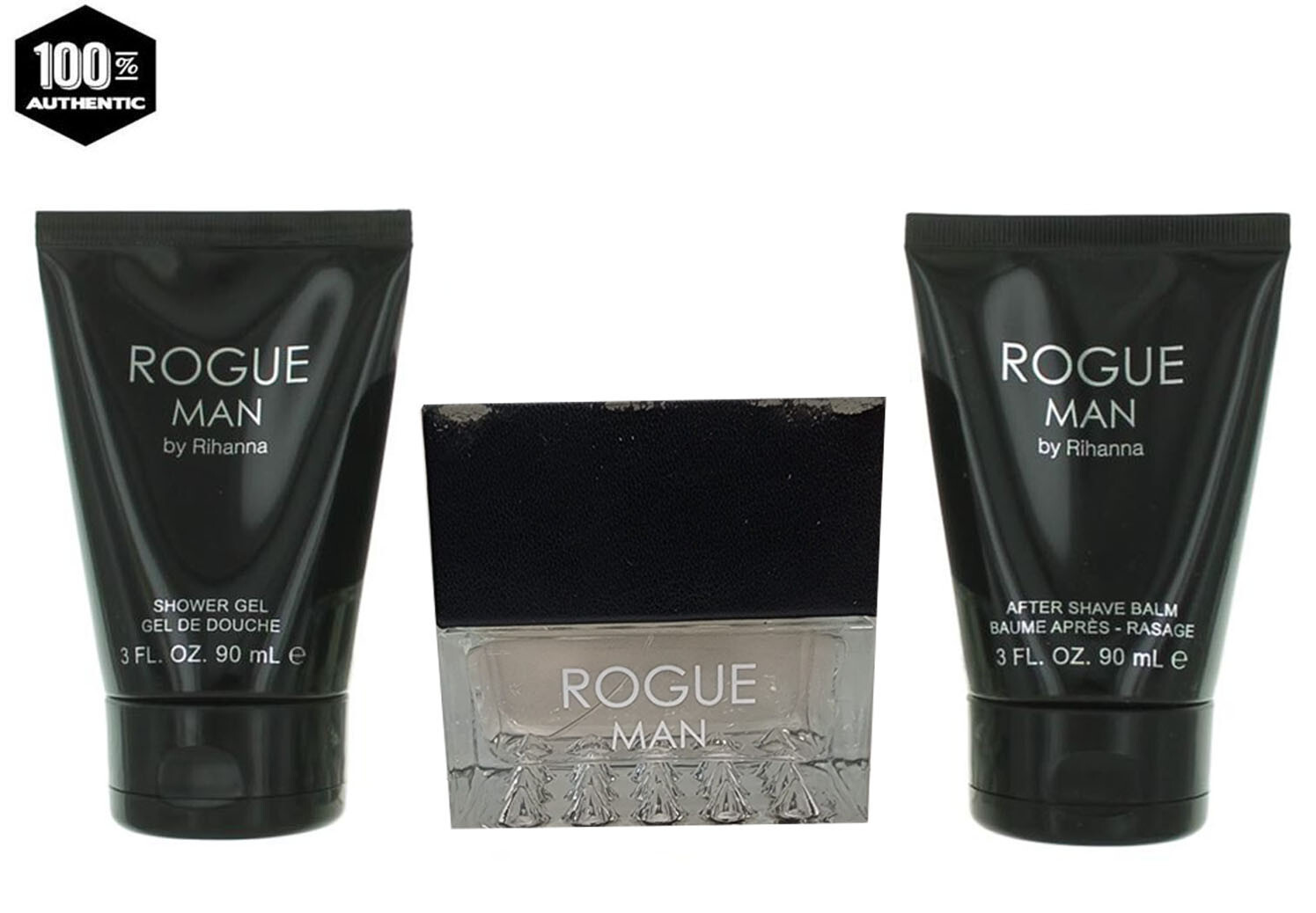 Rogue Man by Rihanna 3 PC Gift Set3.4oz EDT+3.0 oz After Shave Balm+3.