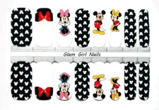 Mickey Mouse and Minnie Disney Nail Polish Strips / Nail Wraps / Nail Stickers