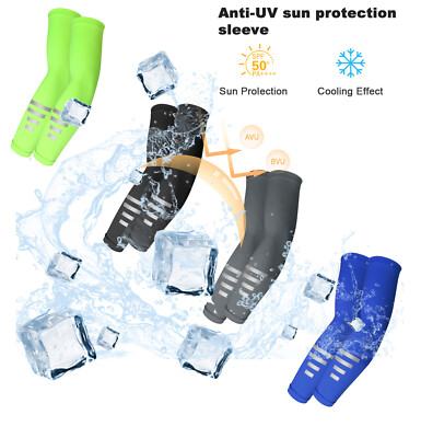 1 Pair of UV Sunscreen Sleeves for Covered Arms, Ice Silk Compression Sleeves US