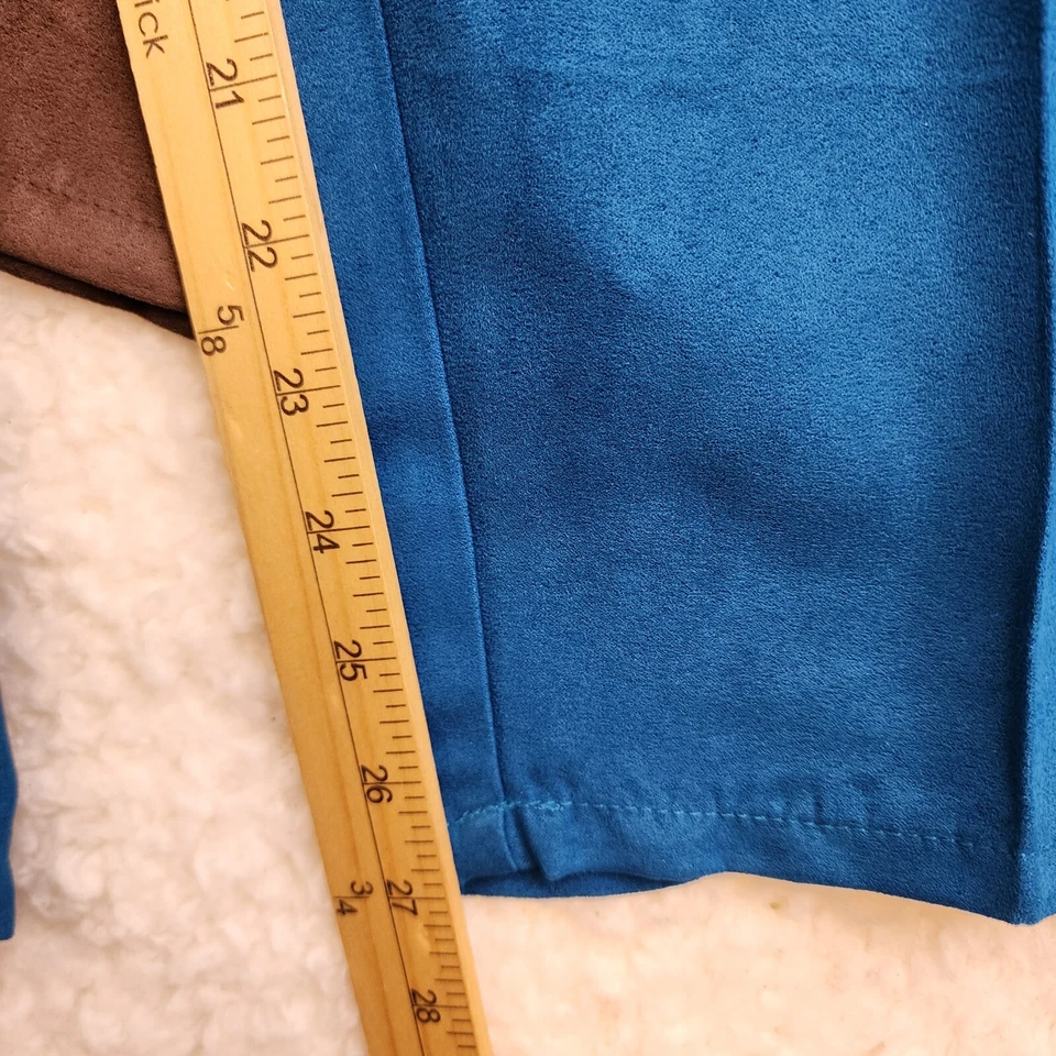 LOTE de 2 piezas Drapers Damons Pantalones 6 Petite Imitación Gamuza Suave Azul Marrón Pantalones holgados Foto 3 de 4