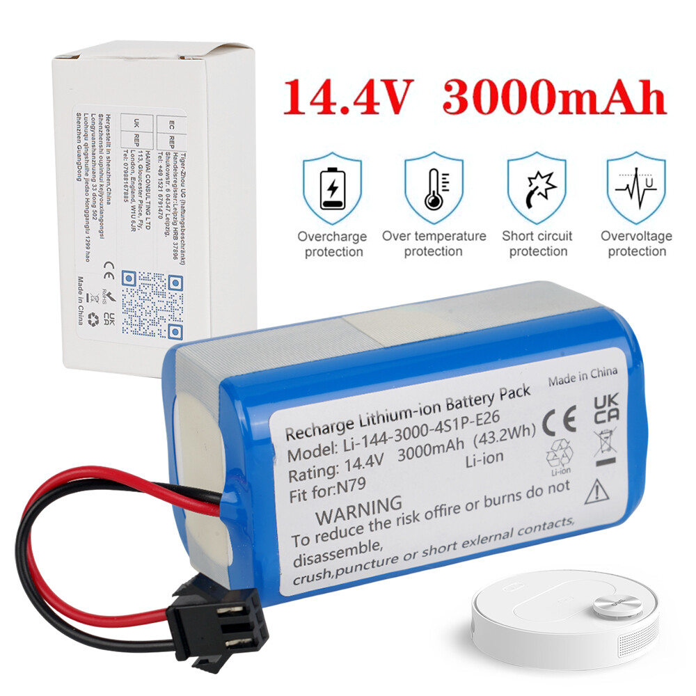 Batterie De Rechange 14.4V 36Wh Pour Aspirateur Robot Eufy, Ecovacs, Shark - Modèle INR18650 M26-4S1P - Compatible De Nombreux Modèles