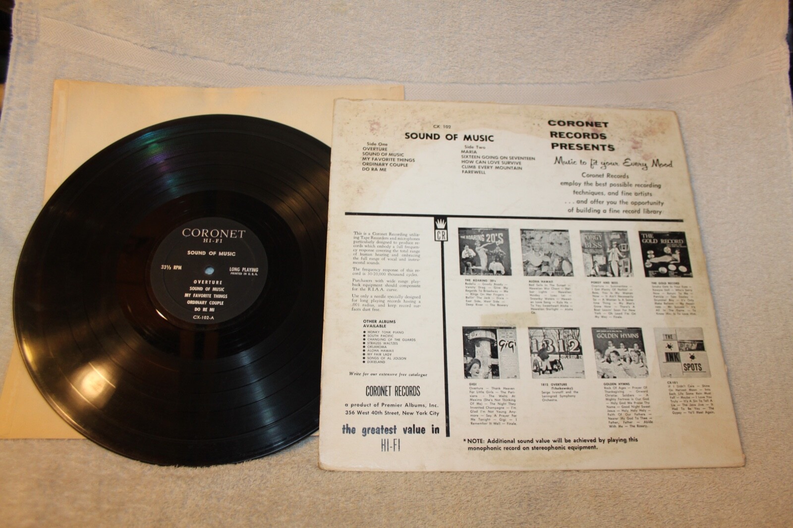 The Sound Of Music, LP, Records, CX 102, VG/VG, MONO eBay