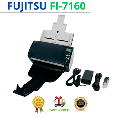 Fujitsu Fi-7160 Desktop 600DPI Duplex Document Scanner w/FULL
