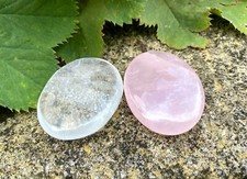 1 x "Ascension Stone" Frequency Imprinted  Crystal Palmstone - A Grade - 40mm+