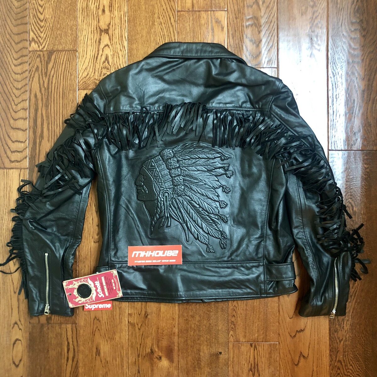 New Supreme Schott Chief Tassel Perfecto Leather Jacket New Supreme Schott Chief Tassel Perfecto Leather Jacket