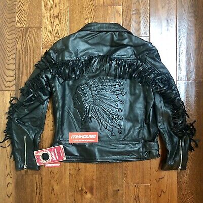 New Supreme Schott Chief Tassel Perfecto Leather Jacket New Supreme Schott Chief Tassel Perfecto Leather Jacket