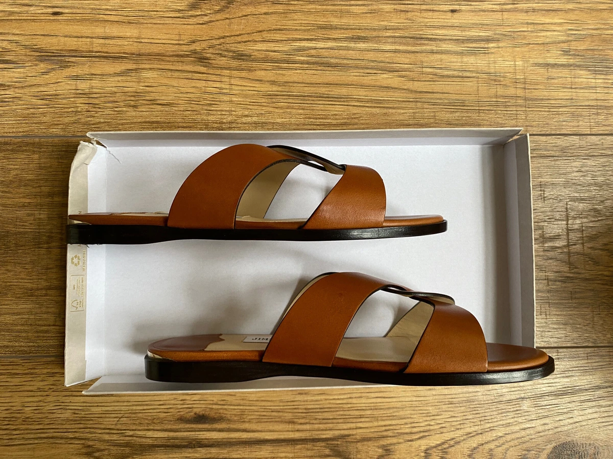 Brand New Boxed Jimmy Choo Atia Crisscross Leather Flat Sandals