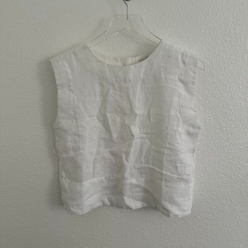 Madewell Bateau-Neck Tank in 100% Linen in White - Picture 1 of 6