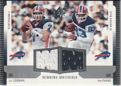 J.P. Losman/Lee Evans 2005 SPx Winning Materials Dual Jersey Card #WM-LE-Bills