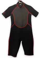 DBX Scuba Diving Shorty Wetsuit Youth MEDIUM- Black Red Water Sports Swim Surf