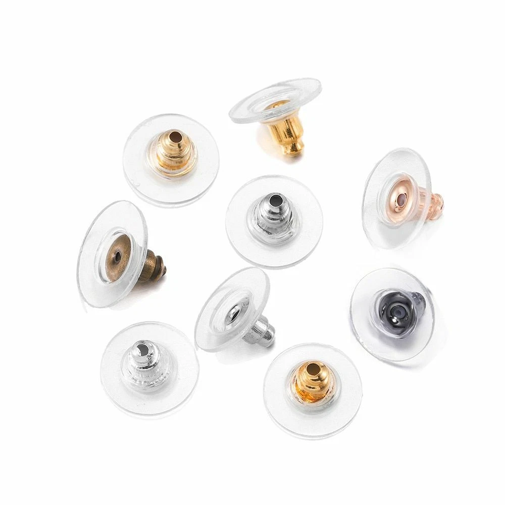 Plastic Earring Back Clear 100pcs Plastic Clear Earring Backs Backings  (White)