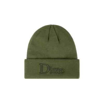 Dime MTL Classic 3D Logo Beanie olivgrün schnelle kostenlose UK-Lieferung