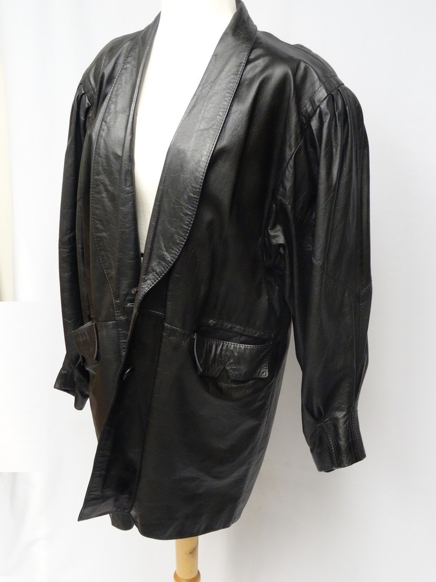 ジャケット・アウター 80s valentino uomo leather blouson LUXURY 80's VALENTINO UOMO MEN'S BLACK LEATHER JACKET * sz