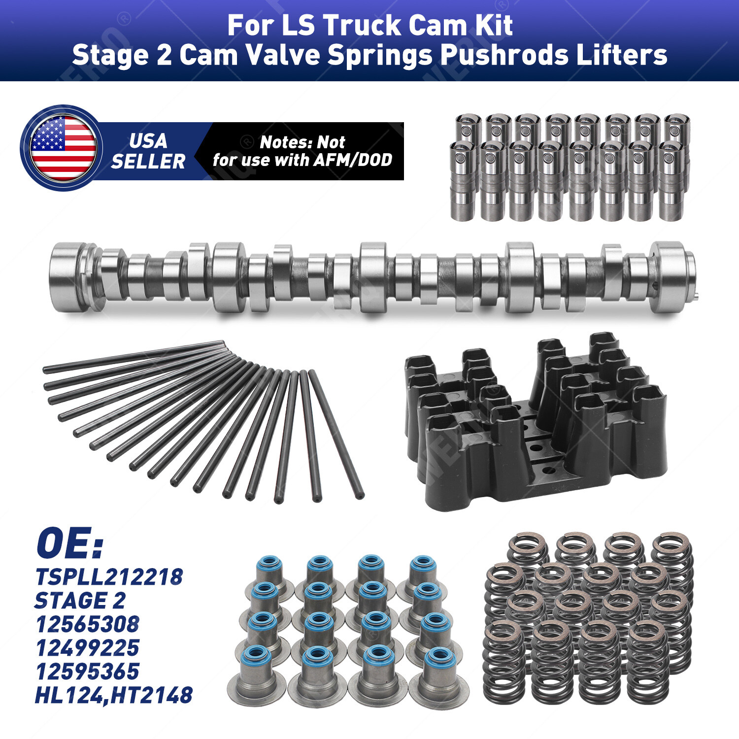 Stage 2 Cam Valve Springs Pushrods Lifters 4.8L 5.3 6.0 6.2 For LS
